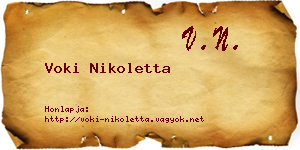 Voki Nikoletta névjegykártya